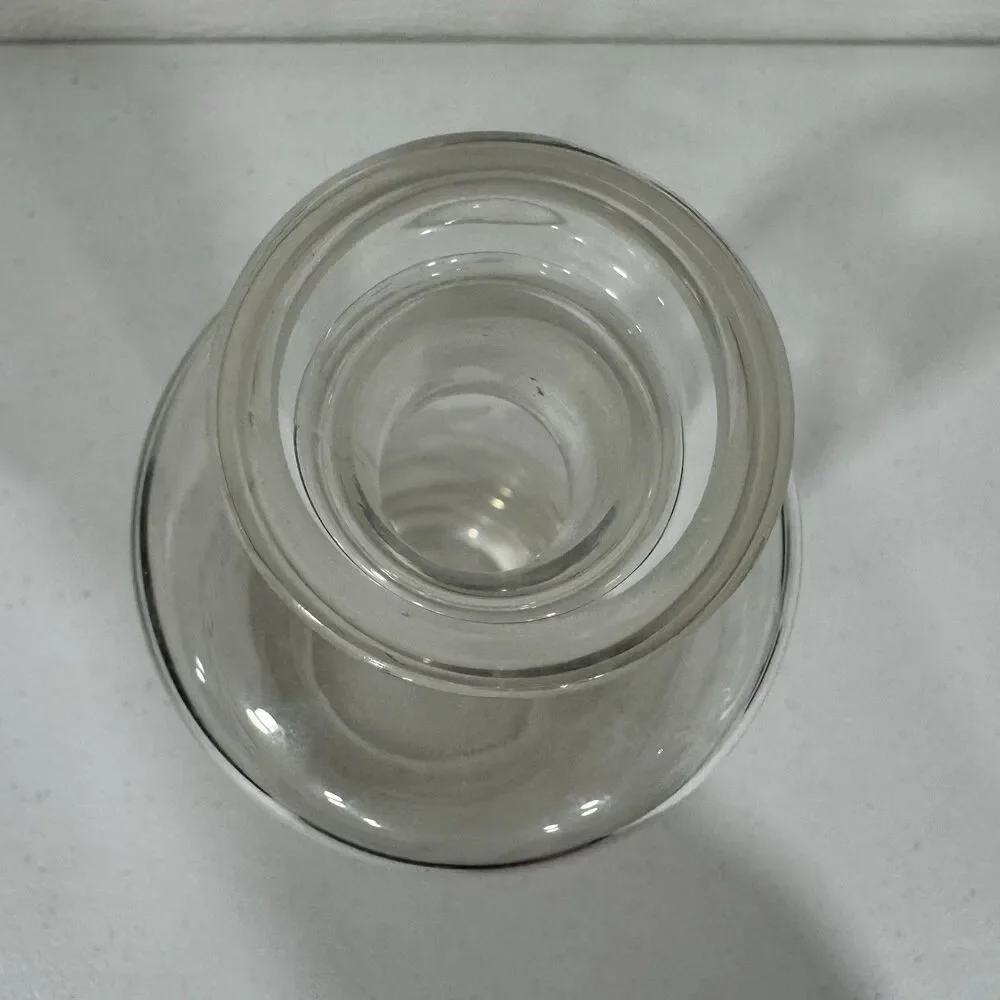 Vintage Etched Clear Glass Bottle Decanter Wheat FloralPattern Antique Barware